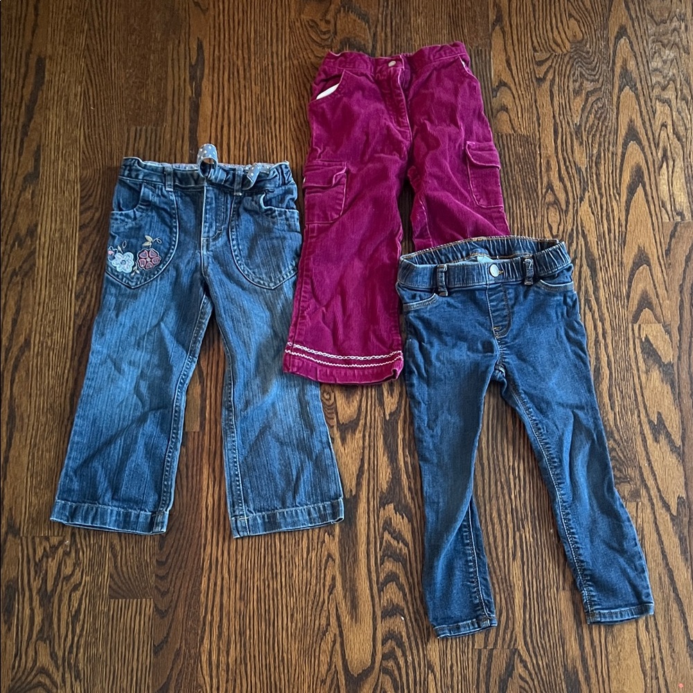 Great🎉 Condition OSH KOSH etc BUNDLE OF 3: Denim and Corduroy Pants, size 3T